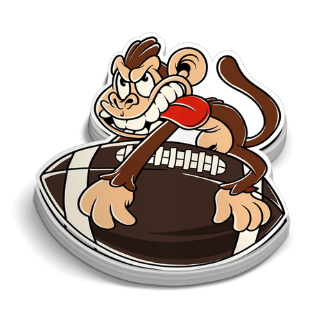 Monkey Football Hard Hat Decal - Diesel Freak