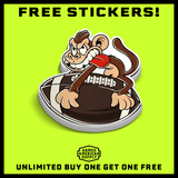 Monkey Football Hard Hat Decal - Diesel Freak