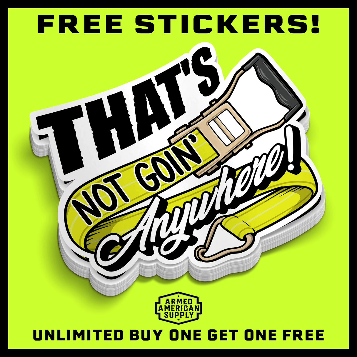Not Goin' Anywhere - Hard Hat Decal - Diesel Freak