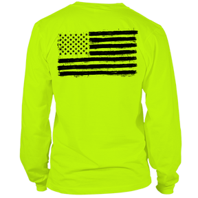 Old Glory - Long Sleeve Safety Yellow Hi - Vis T-Shirt - Diesel Freak