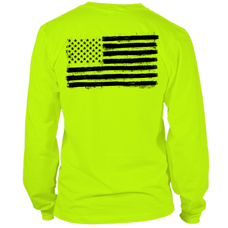 Old Glory - Long Sleeve Safety Yellow Hi - Vis T-Shirt - Diesel Freak