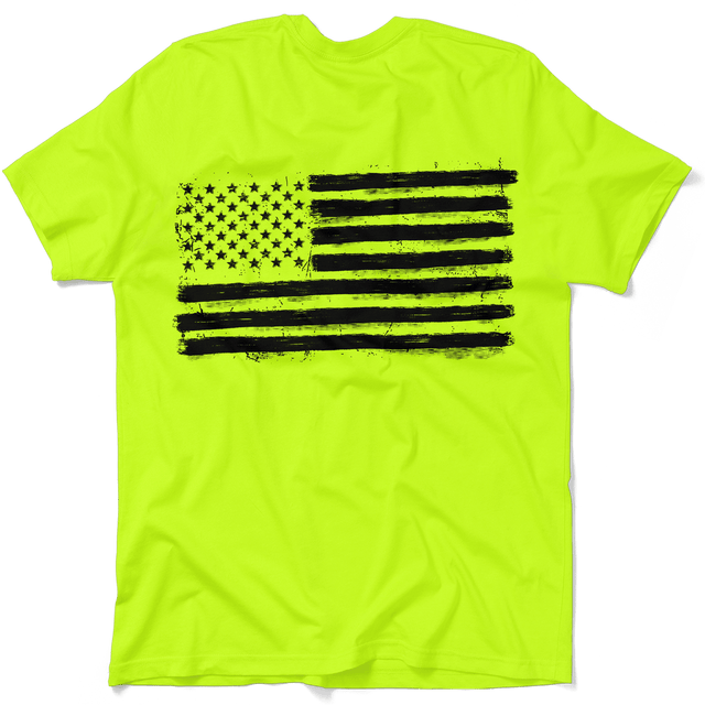 Old Glory - Safety Yellow Hi - Vis T-Shirt - Diesel Freak