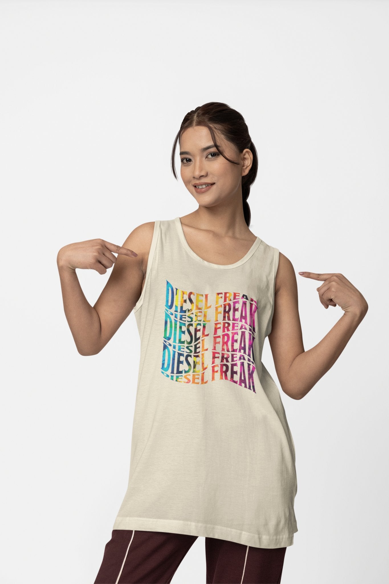 Colorful Rainbow Swoosh Tank Top for Adults Diesel Freak