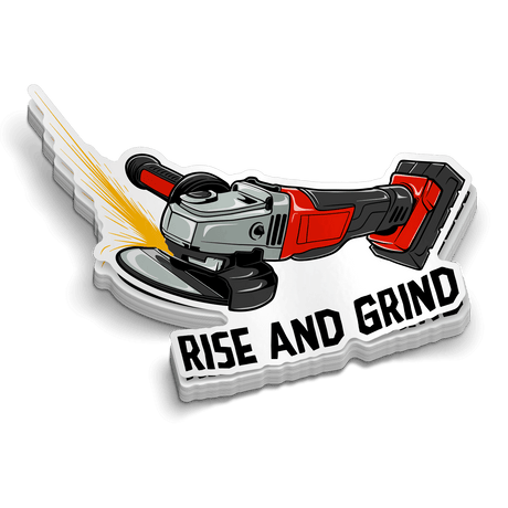 Rise and Grind - Hard Hat Decal - Diesel Freak