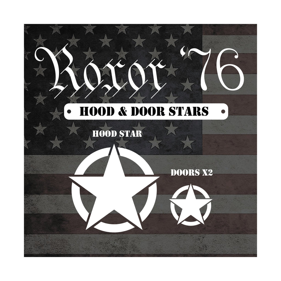 Roxor '76 - Military Stars for Hood & Doors - Diesel Freak