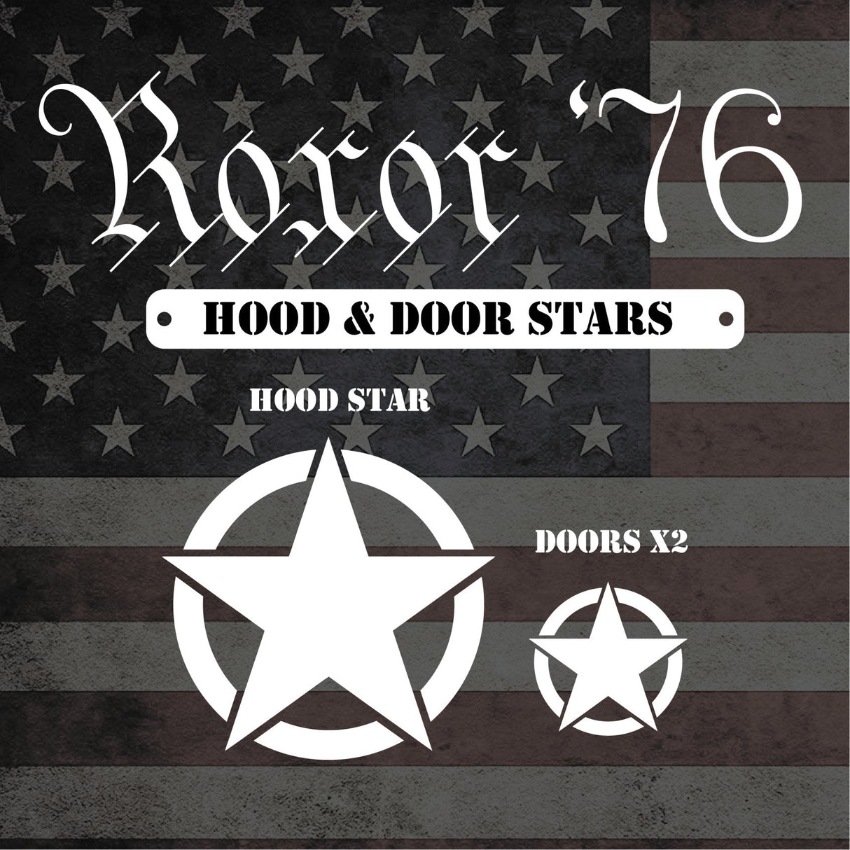 Roxor '76 - Military Stars for Hood & Doors - Diesel Freak