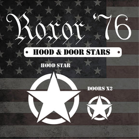 Roxor '76 - Military Stars for Hood & Doors - Diesel Freak