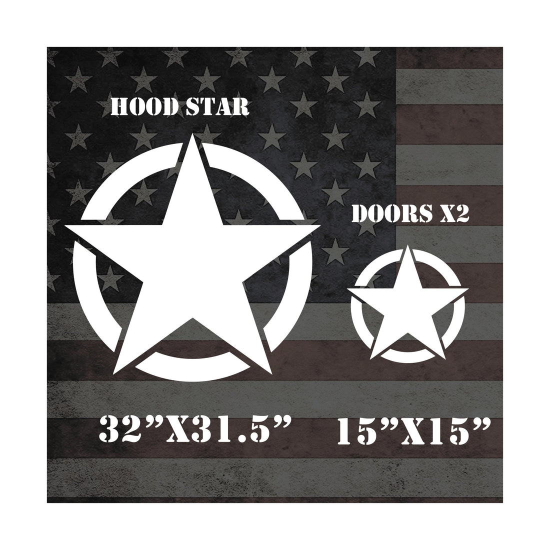 Roxor '76 - Military Stars for Hood & Doors - Diesel Freak