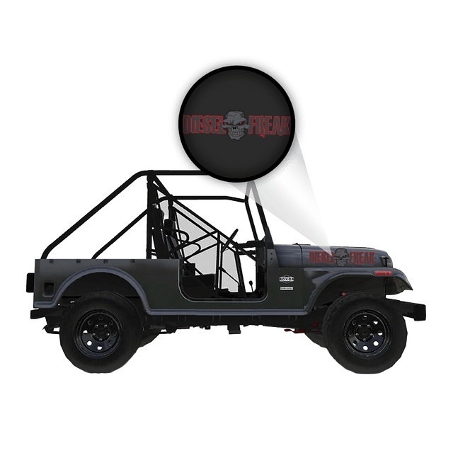 Roxor Black out Diesel Diesel Freak Red Outline - Hood Graphic - Diesel Freak