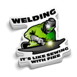 Sewing With Fire - Hard Hat Decal - Diesel Freak
