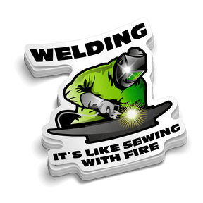 Sewing With Fire - Hard Hat Decal - Diesel Freak
