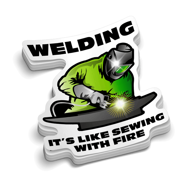 Sewing With Fire - Hard Hat Decal - Diesel Freak