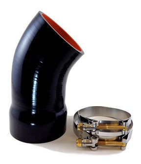 Silicone Reducing Elbow 3 - 3/8" to 3" 1820102C2 Kit with Clamps - Diesel Freak