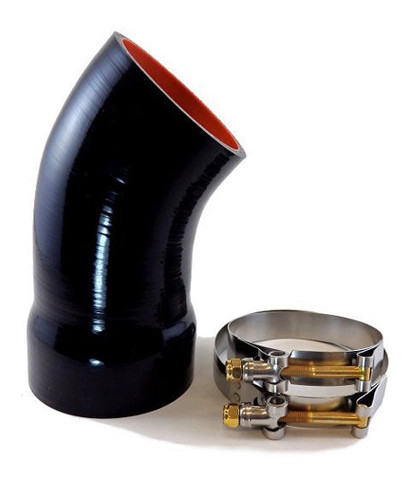Silicone Reducing Elbow 3 - 3/8" to 3" 1820102C2 Kit with Clamps - Diesel Freak