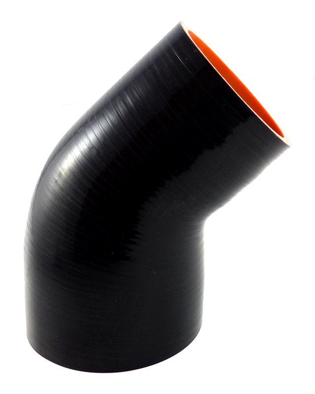 Silicone Reducing Elbow 45 Degree 3.63" to 3" Gloss Black '94 - '02 Dodge Ram - Diesel Freak