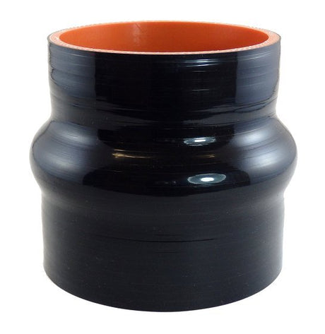 Silicone Reducing Hump Hose 4" ID to 3 - 1/2" ID X 4" Long Gloss Black - Diesel Freak