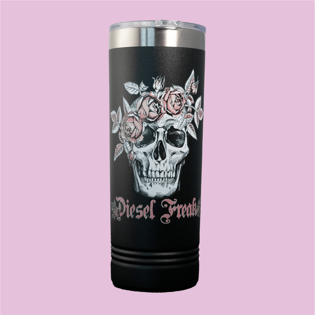 SKULL & ROSES - 22 ozSkinny Tumbler - Diesel Freak