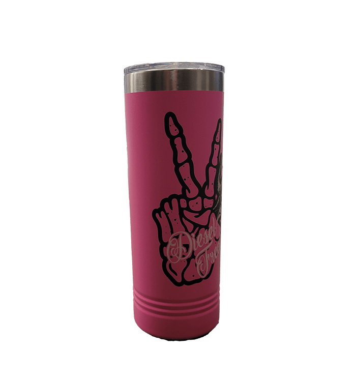 Skully Hand Rose Skinny Tumbler - Diesel Freak
