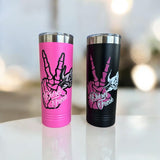 Skully Hand Rose Skinny Tumbler - Diesel Freak