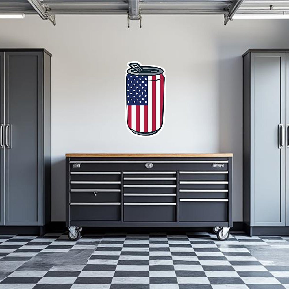 USA Beer Can Garage Wall Decal - Diesel Freak