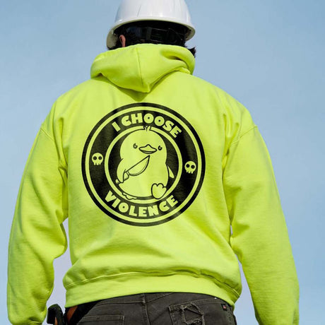 Violence - Safety Yellow Hi - Vis Hoodie - Diesel Freak