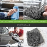 WASH & WHIPS Car Wash Kit - 3 - Gallon Bucket with Particle Interceptor Trap, Shampoo, Chenille Mitt & Microfiber Soft Towel, 5pcs - Diesel Freak