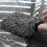 WASH&WHIPS Chenille Premium Scratch - Free Microfiber Lint - Free Blue Wash Mitt 8" x 10"in & Black Pitstop Particle Interceptor - Diesel Freak