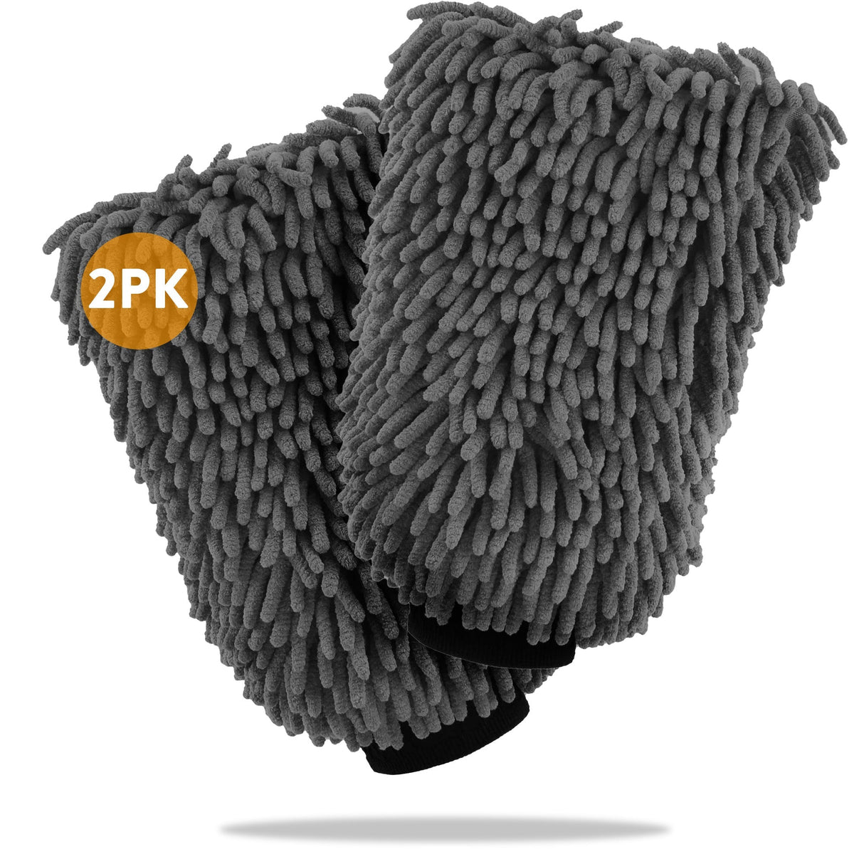 WASH&WHIPS Microfiber Chenille Car Cleaning Mitt - 2pk - Diesel Freak