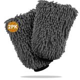 WASH&WHIPS Microfiber Chenille Car Cleaning Mitt - 2pk - Diesel Freak