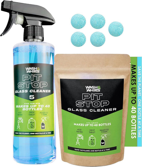 WASH&WHIPS Pit Stop Glass Cleaner / All Surface Cleaner Refill Tablets (Makes 5 Gallons) - Diesel Freak