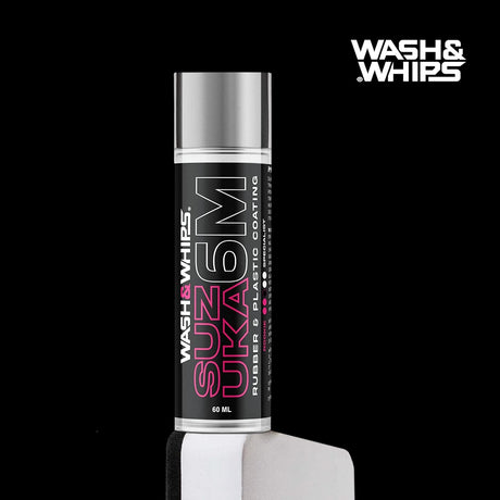 WASH&WHIPS Suzuka 6M Rubber & Plastic Coating for Cars, Restores and Brings Back Black - Concentrated Formula Non - Greasy, 60ml - Diesel Freak