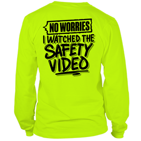 Watched the Safety Videos - Long Sleeve Safety Yellow Hi - Vis T-Shirt - Diesel Freak