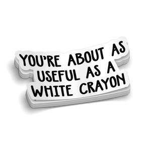 White Crayon Hard Hat Decal - Diesel Freak