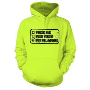 Working Hard - Safety Yellow Hoodie - Diesel Freak