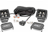 2-Inch Square Cree LED Lights - (Pair | Black Series w/ White DRL) - Diesel Freak