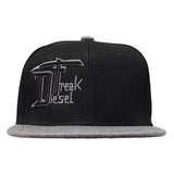 Black and Grey Puffed DF Embroidered Snapback - Youth - Diesel Freak