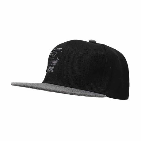 Black and Grey Puffed DF Embroidered Snapback - Youth - Diesel Freak