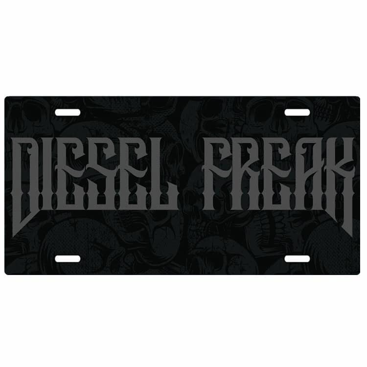 Black Diesel Freak Skull License Plate - Diesel Freak