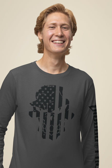 Black Out Flag Skully Long Sleeve - Diesel Freak