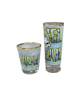 Blue and Yellow Diesel Freak Shot Glass - Gold Rim - Diesel Freak