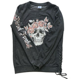 Diesel Freak Charcoal Flower Head Skull Sweatshirt - Diesel Freak