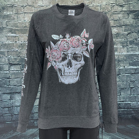 Diesel Freak Charcoal Flower Head Skull Sweatshirt - Diesel Freak