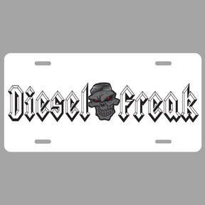 Diesel Freak White Blackout License Plate - Diesel Freak