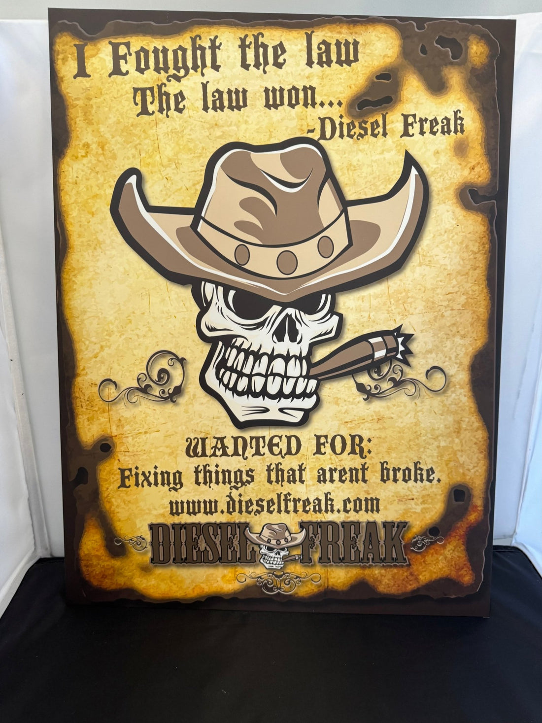 Fought The Law Metal Sign - Diesel Freak