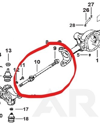 Inner Front Axle Shaft - RH side - Diesel Freak