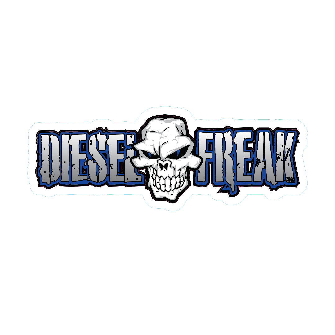 Long DF Skull Blue Decal - Diesel Freak