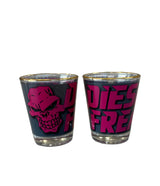 Pink Diesel Freak Stacked Shot Glass with Gold Rim - Diesel Freak