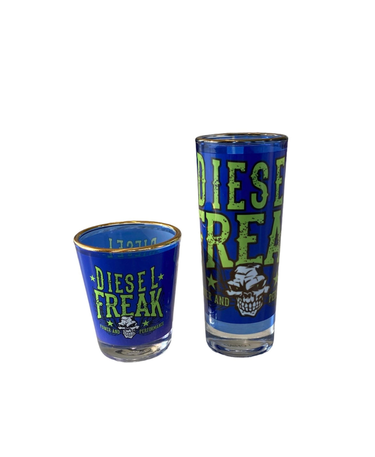 Power and Performance Shot Glass - Gold Rim - Diesel Freak