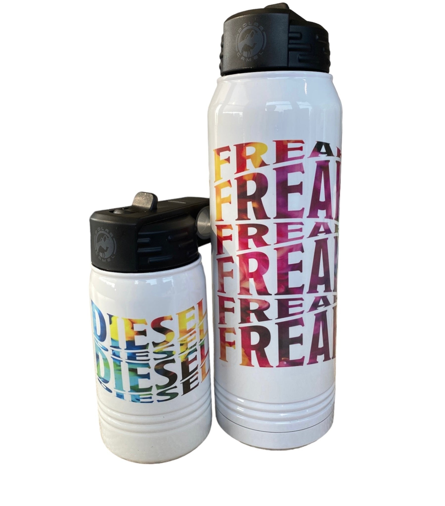 Colorful Rainbow Swoosh Water Bottle