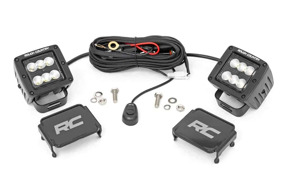 RC 2" Square Cree LED Lights - (Pair | Black Series) - Diesel Freak